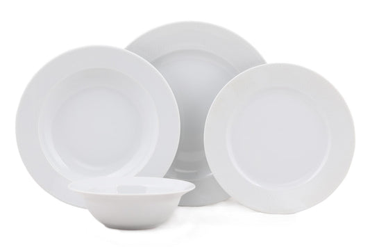 Service de table en porcelaine, Annali Dinner, blanc, 24 pièces