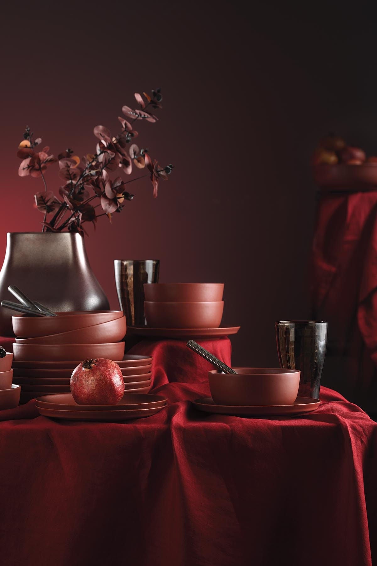 Service de table en porcelaine, Carrelage, Brique, 24 pièces