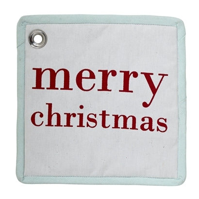 Support pot Merry Christmas Blanc / Rouge, L20x20 cm