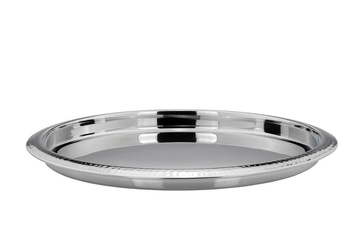 Plateau de service, inox, martelé, argent, Ø35xH4 cm
