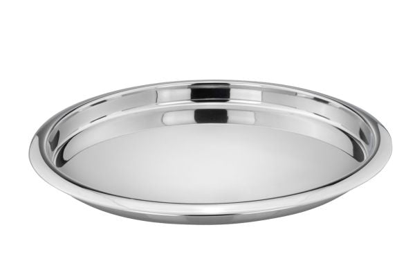 Plateau de service, inox, Poli, Argent, Ø35xH4 cm