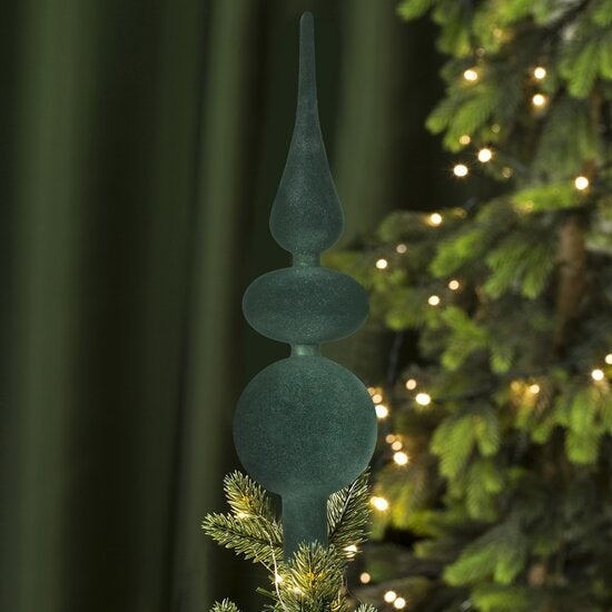 Cime de sapin de Noël en plastique, Spic Velvet, Vert, H31 cm