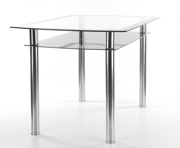 Table en verre Rodi Chrome, L120xl80xH75 cm