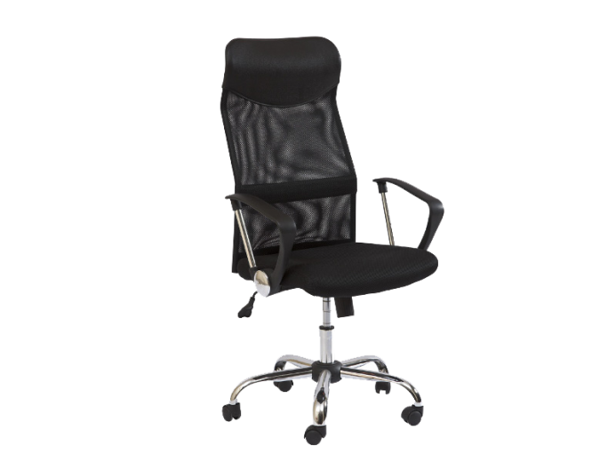 Chaise de bureau ergonomique, recouverte de tissu Q-025 Noir, l62xA50xH111-120 cm