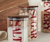 Récipient de stockage avec couvercle hermétique, en verre, Everything Rouge, Ø10xH22 cm