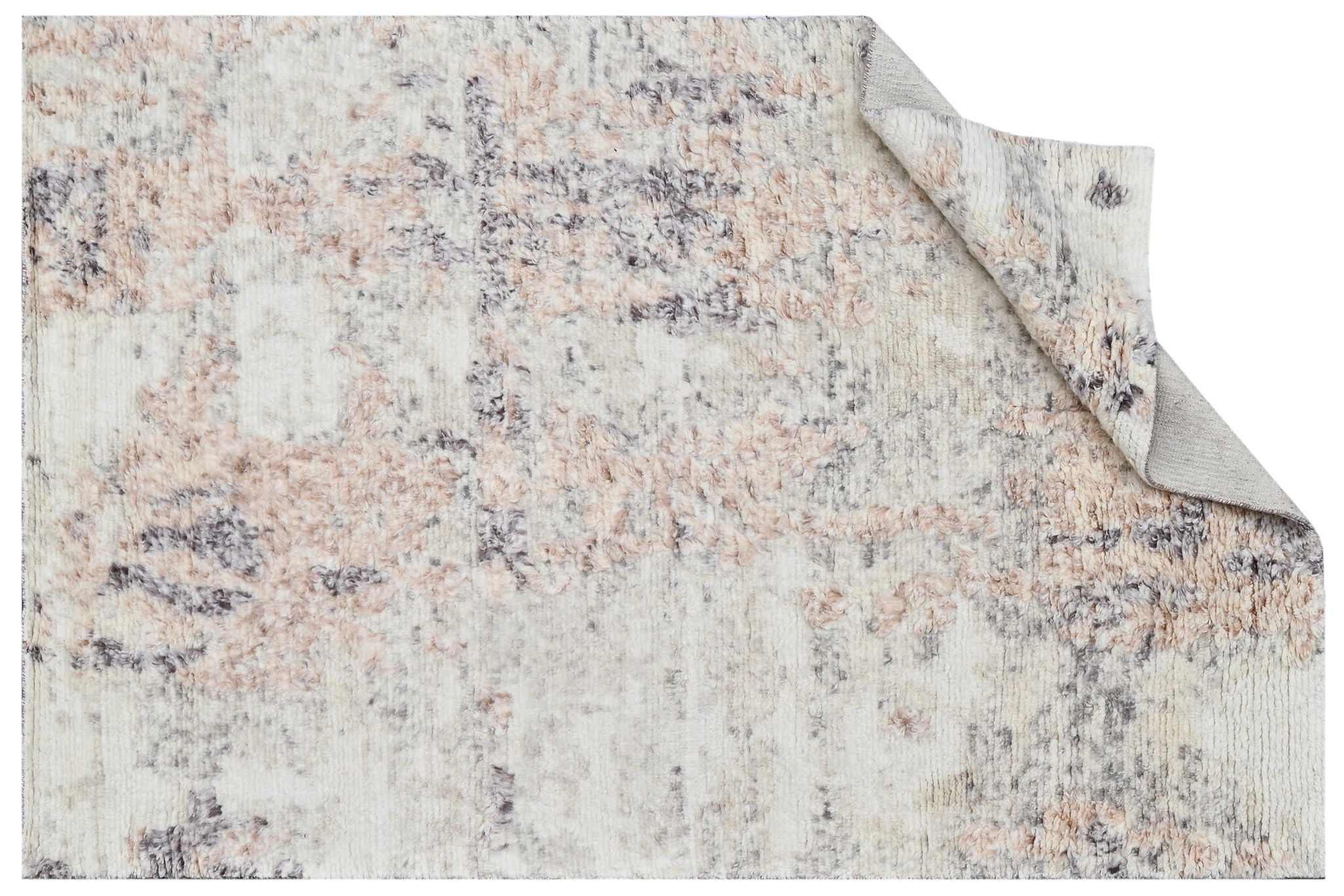 Covor innodat manual din lana si bumbac, tesatura persana, Zen ZN-67 Multicolor