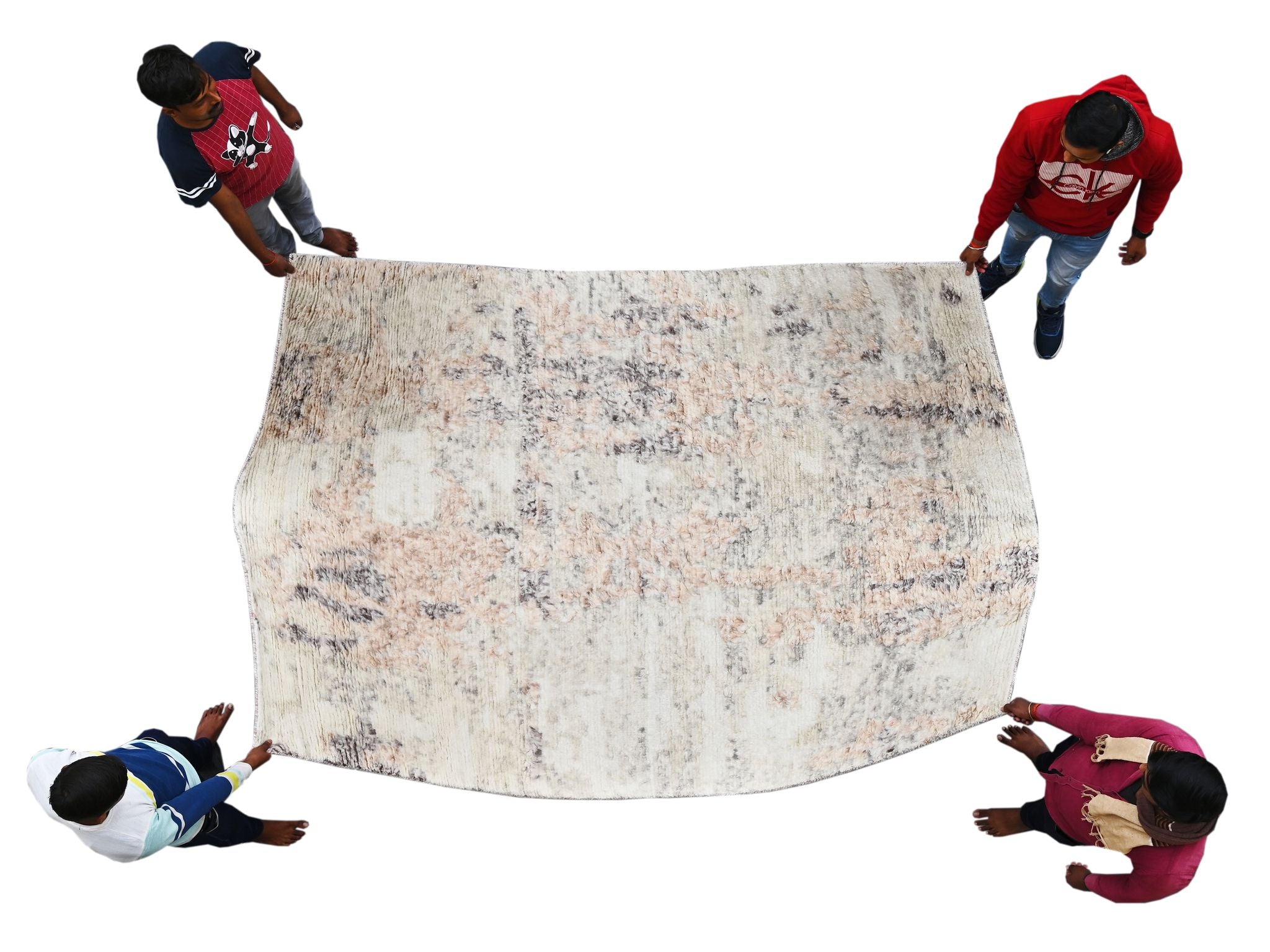 Covor innodat manual din lana si bumbac, tesatura persana, Zen ZN-67 Multicolor (1)