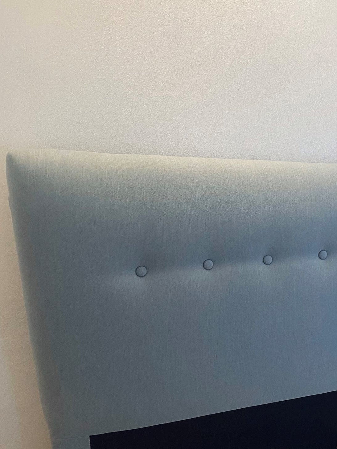 Lit rembourré avec tissu Ashley Gris Bleu