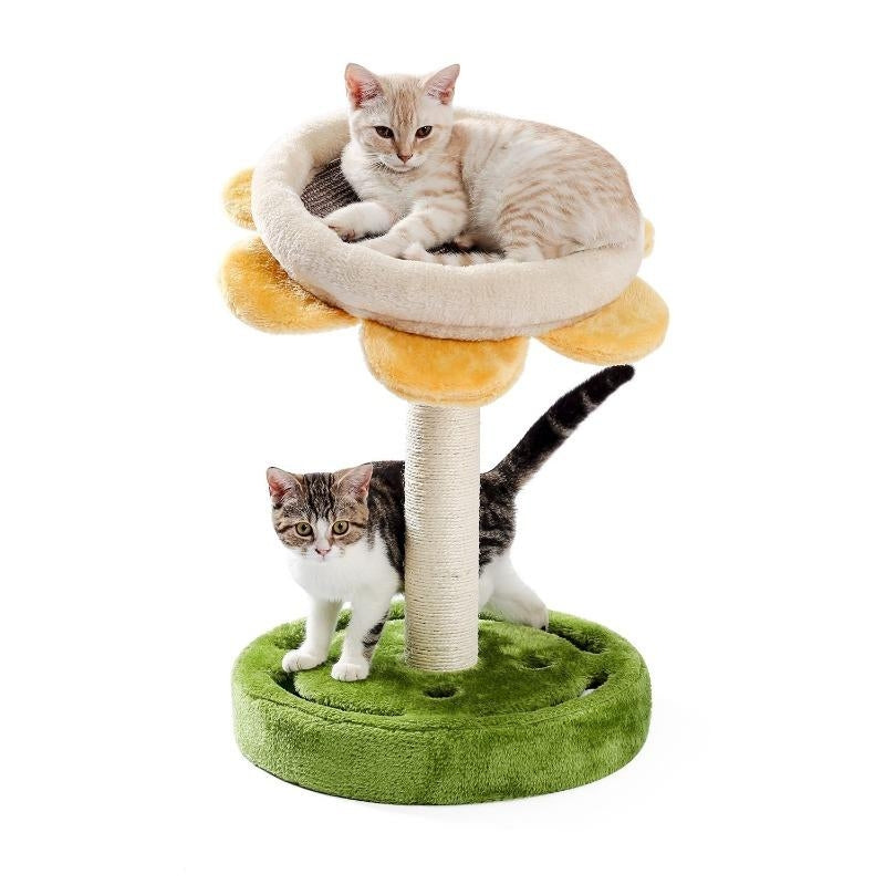Ensemble de jeu modulable pour chat, Cosy Vert / Beige clair / Jaune, Ø40,5xH52 cm (3)