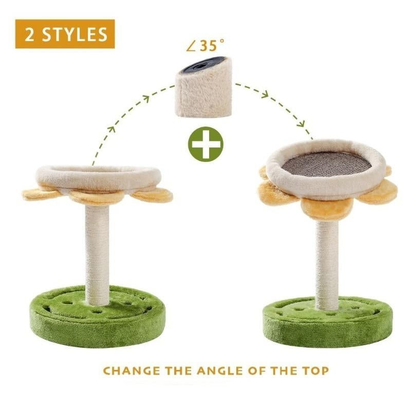 Ensemble de jeu modulable pour chat, Cosy Vert / Beige clair / Jaune, Ø40,5xH52 cm (6)