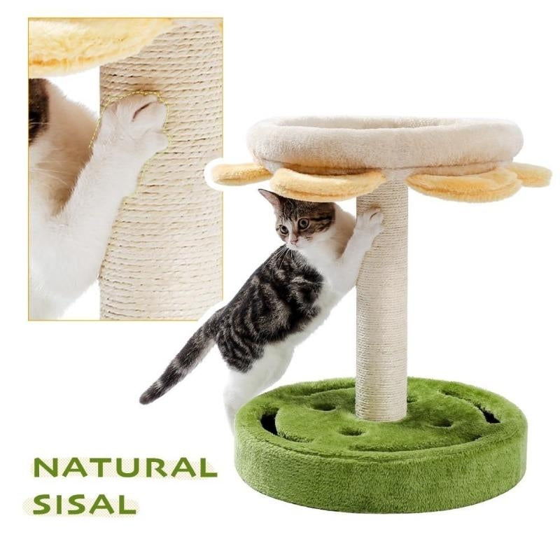 Ensemble de jeu modulable pour chat, Cosy Vert / Beige clair / Jaune, Ø40,5xH52 cm (4)