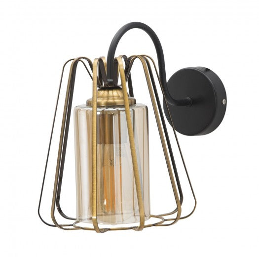 Applique murale en métal et verre Muro Class C Or / Noir
