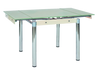 Table extensible en verre GD-082, Crème, L80-131xl80xH75 cm