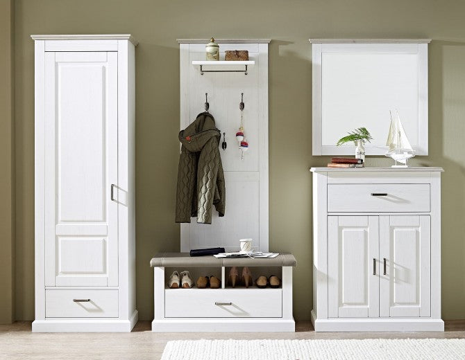 Miroir pâle et MDF, Victory Blanc, l89xH85 cm