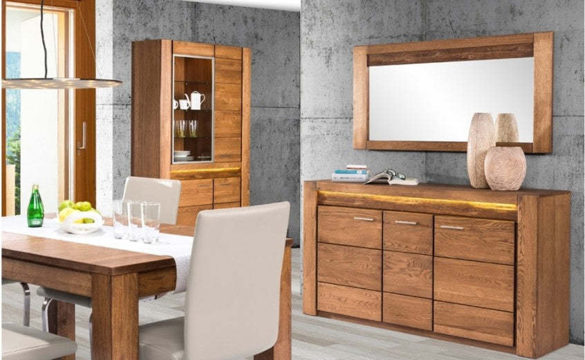 Grand miroir décoratif Velvet 80 Chêne Rustique, l139xH70 cm