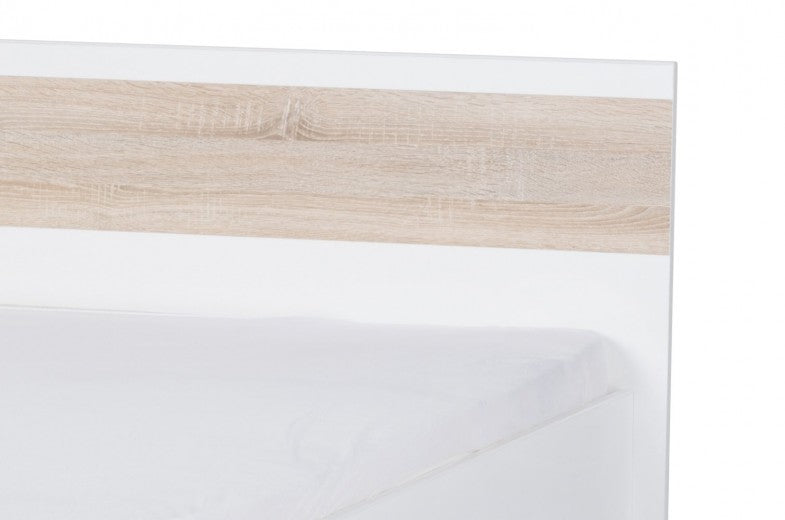 Lit vénitien blanc / Chêne Sonoma, 200 x 160 cm