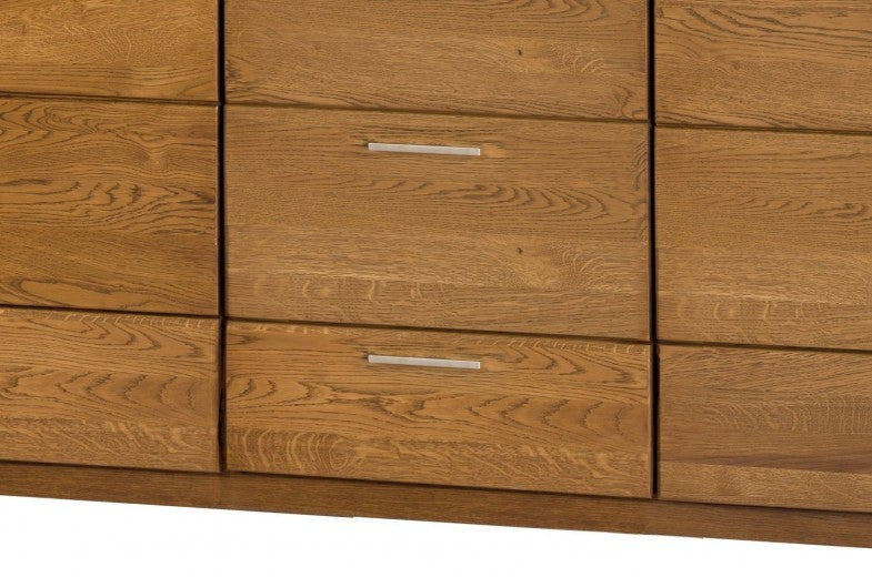 Commode 3 tiroirs et 2 portes Velours 47, l181xA42xH88 cm