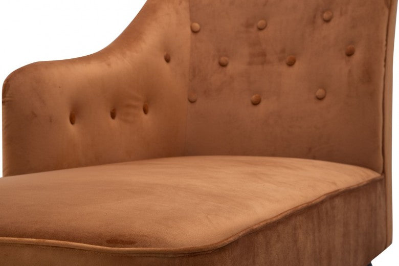 Banc rembourré en tissu, avec pieds en bois Paris Lounge Caramisu, l132xA62xH90 cm