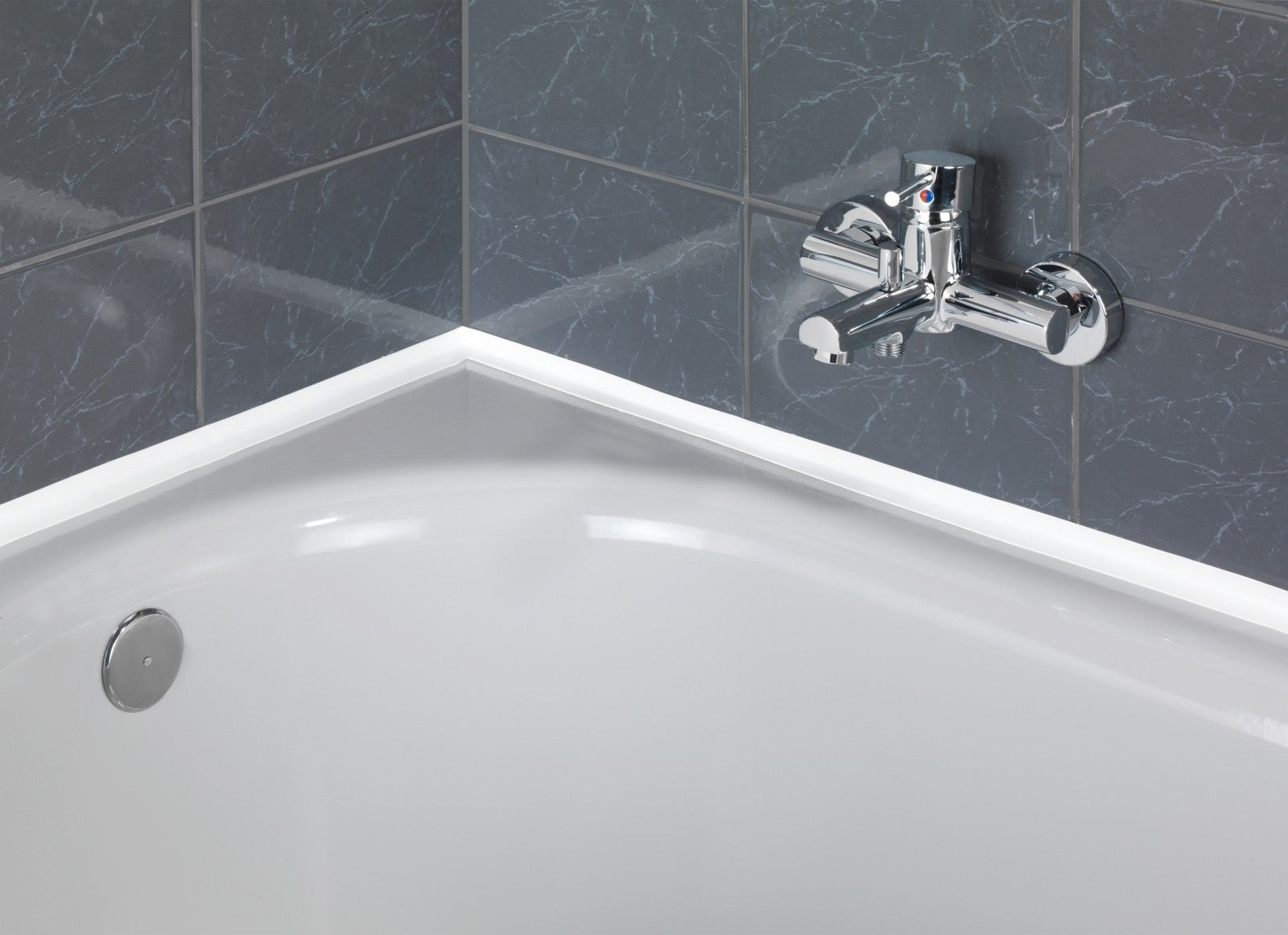 Ruban adhésif d'étanchéité pour salle de bain, plastique, anti-moisissure, blanc, L350x2,8 cm