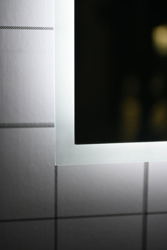BATHZONE, Miroir de Salle de Bain Slim 02 avec Éclairage Led et Capteur Tactile, IP44, 6500K, 2160LM, Rectangulaire L50xH135 cm