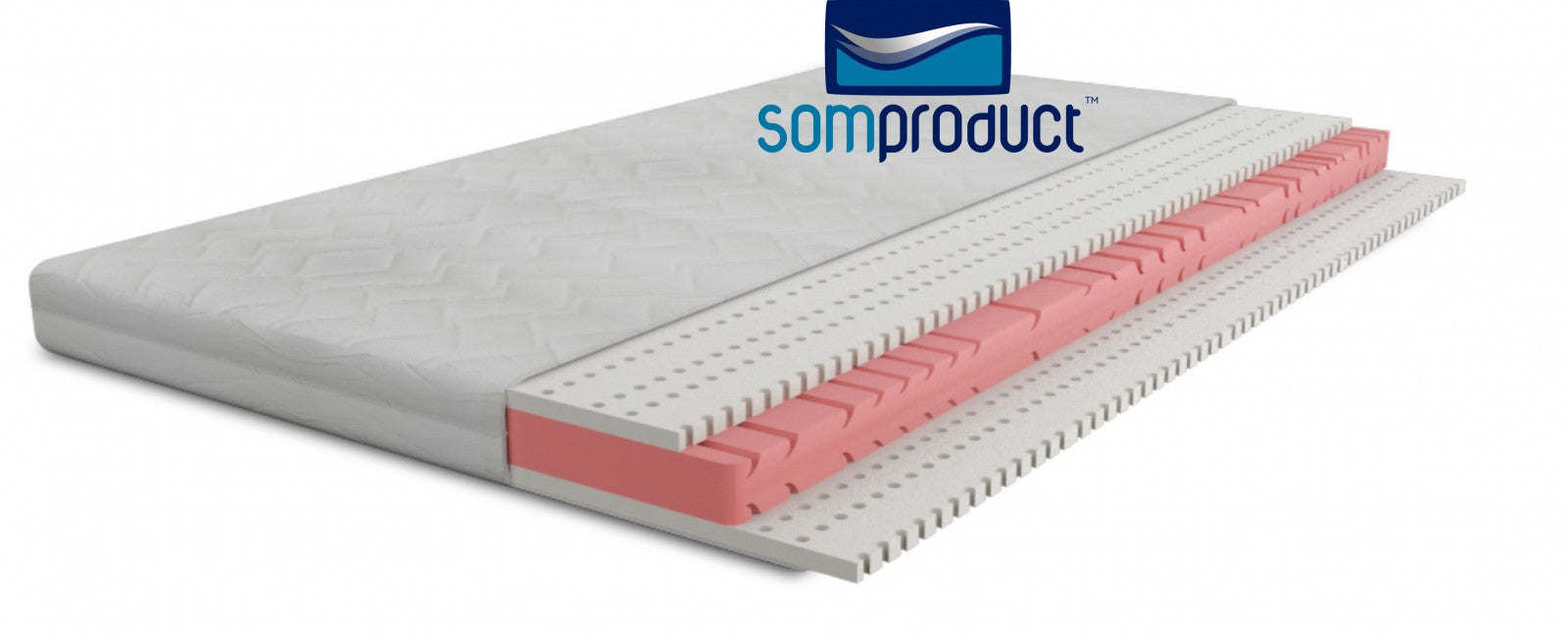Matelas Bio Latex 3 cm Latex + 12 cm mousse HR + 3 cm Latex, 20 cm