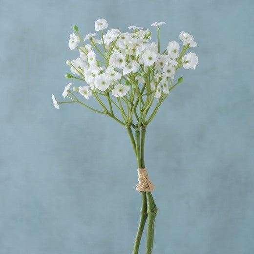 Bouquet de fleurs artificielles Gypsophila Blanc / Vert, H29 cm