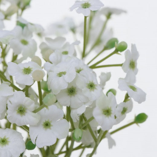 Bouquet de fleurs artificielles Gypsophila Blanc / Vert, H29 cm
