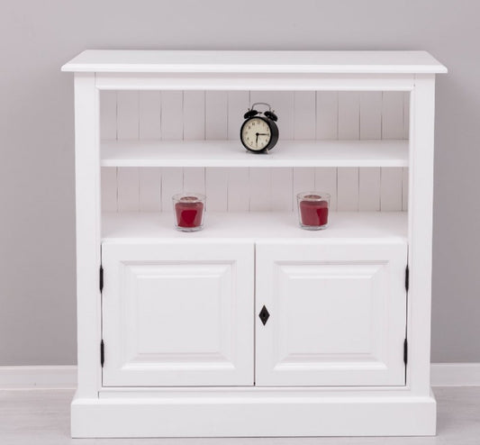 Armoire en bois de sapin, avec 2 portes, Pasy PS212, P004 peint en blanc, L102XA35XH102 CM
