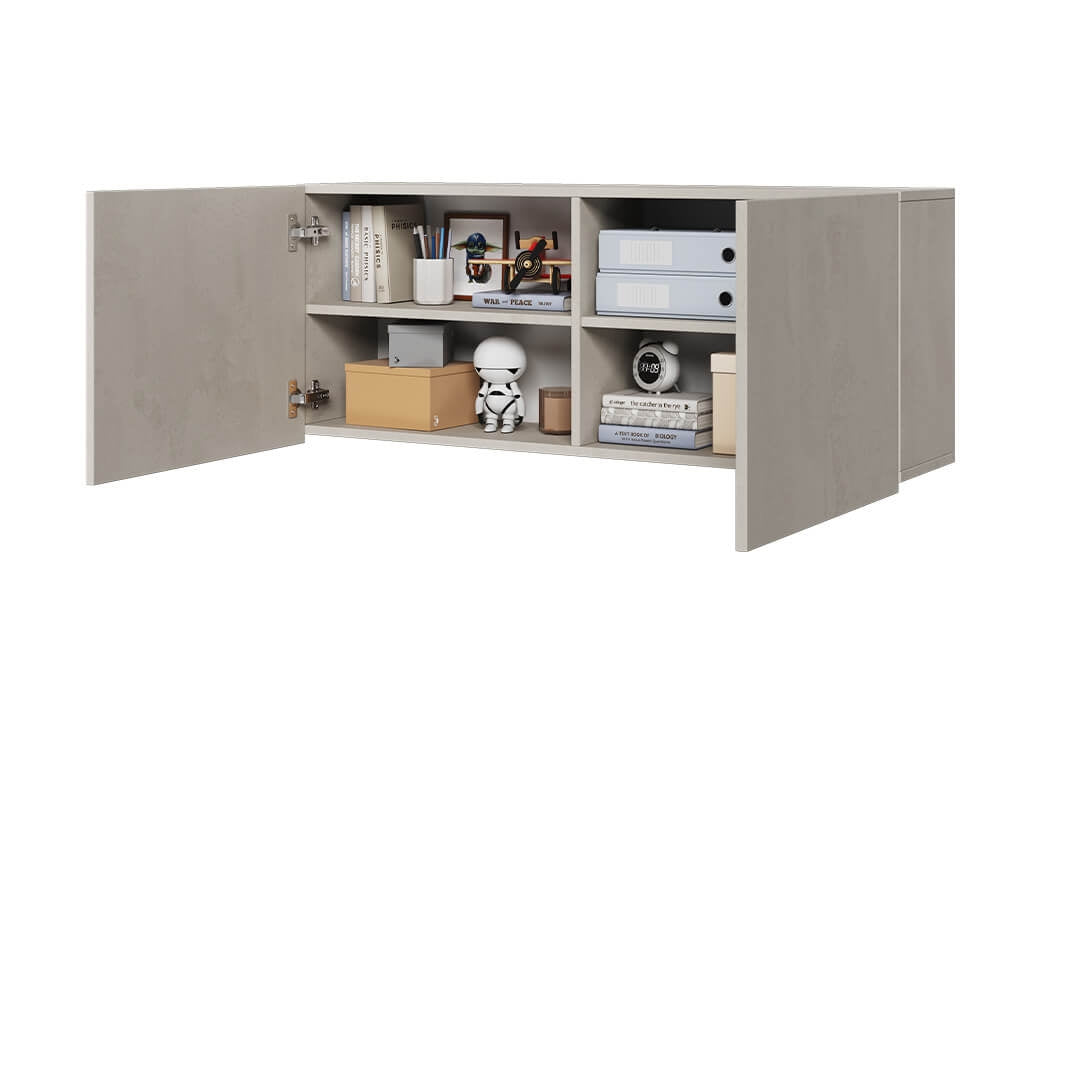 Armoire suspendue en bois avec 2 portes, pour enfants et jeunes, Teen Flex TF10 Small, Gris, L110xW27xH45 cm