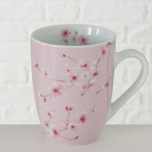 Tasse en porcelaine Sakura Rose / Blanc, Modèles Assortis, 330 ml