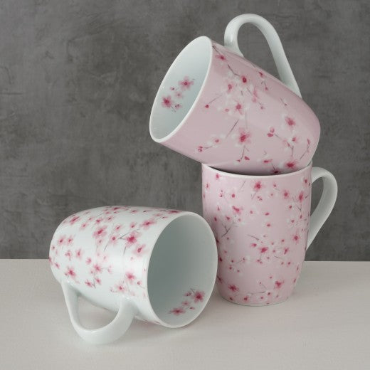 Tasse en porcelaine Sakura Rose / Blanc, Modèles Assortis, 330 ml