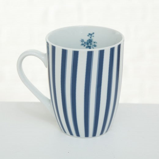 Tasse en porcelaine Marie Blanc / Bleu, Modèles Assortis, 330 ml
