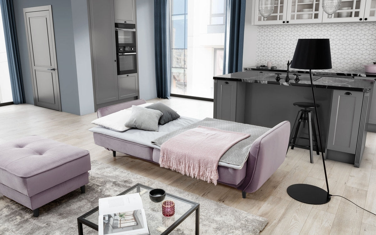 Canapea Extensibila, 3 Locuri, Lada de Depozitare, tapitata cu stofa, Bellisima Plus Galben, l220xA90xH83 cm (3)