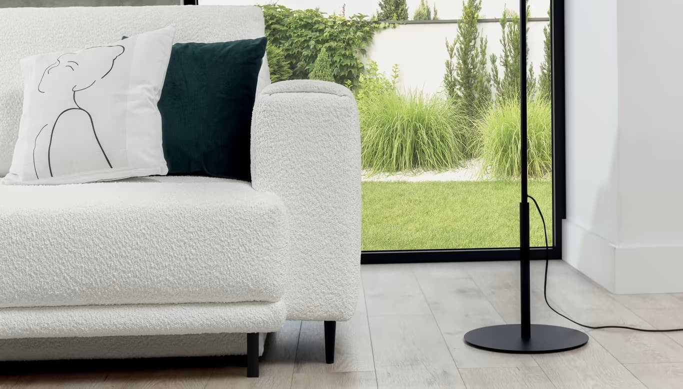 Canapea Extensibila, 3 Locuri, Lada de Depozitare, tapitata cu stofa boucle, Dalis Alb, l260xA95xH90 cm (5)