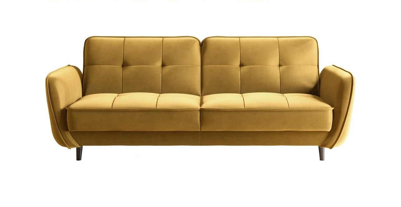 Canapea Extensibila, 3 Locuri, Lada de Depozitare, tapitata cu stofa, Bellisima Plus Galben, l220xA90xH83 cm (2)