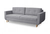 Canapé extensible avec coffre de rangement, tapissé de tissu, 3 places Alva Gris clair, l220xA96xH88 cm