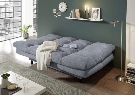 Canapé convertible capitonné en tissu, 3 places Lotta Anthracite, l190xA95xH85 cm