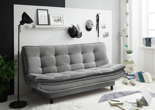 Canapé extensible tapissé de tissu, 3 places Patris Gris, l188xA89xH90 cm
