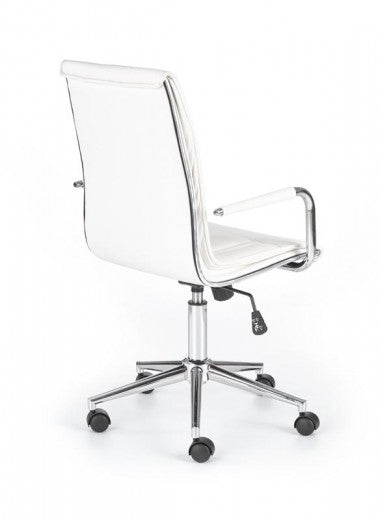 Chaise de bureau ergonomique, tapissée en éco-cuir Porto II Blanc, l53xA57xH97-107 cm