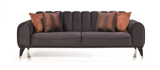 Canapé rembourré en tissu, 3 places, avec fonction sommeil pour 1 personne Linda Gris foncé K2, l228xA100xH83 cm