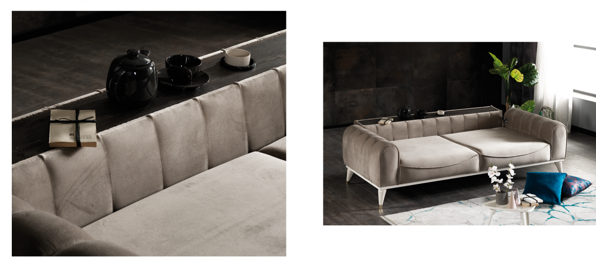 Canapé rembourré avec tissu, 3 places, avec fonction sommeil pour 1 personne Linda Turquoise K1, l228xA100xH83 cm