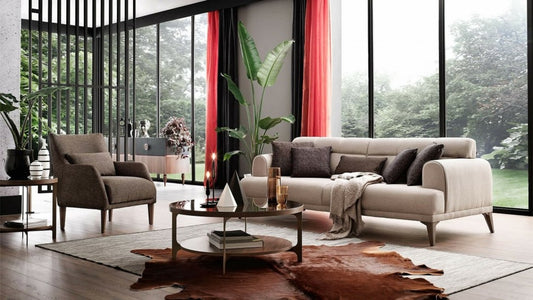 Canapé rembourré avec tissu, 3 places, avec fonction sommeil pour 1 personne Madrid Beige, l231xA102xH80 cm