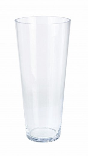 Venice Konic Vase décoratif en verre transparent, Ø15xH40 cm