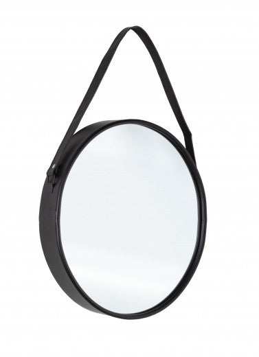 Miroir décoratif avec cadre en métal Rind Oval Noir, l41xH51 cm