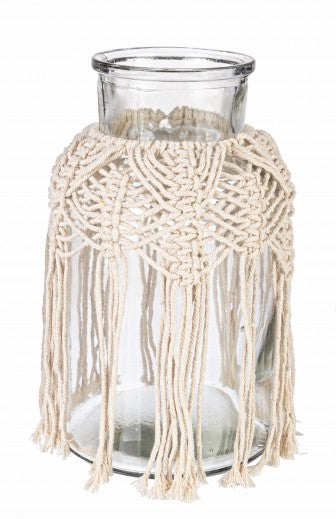 Vase décoratif en verre naturel péruvien, Ø14,5xH25,5 cm
