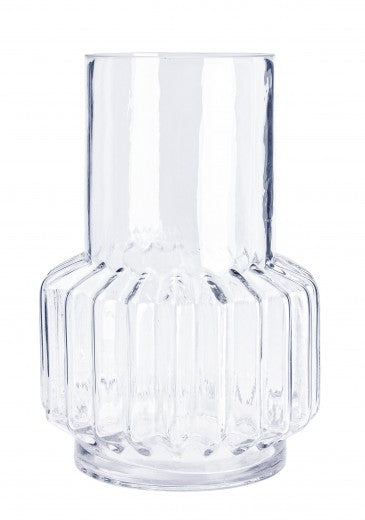 Vase décoratif en verre transparent Asira, Ø17,2xH26 cm