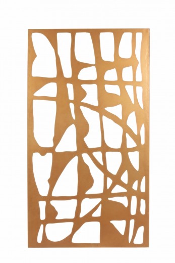 Décoration murale rectangulaire en métal doré Zaira, l60xA2xH110 cm