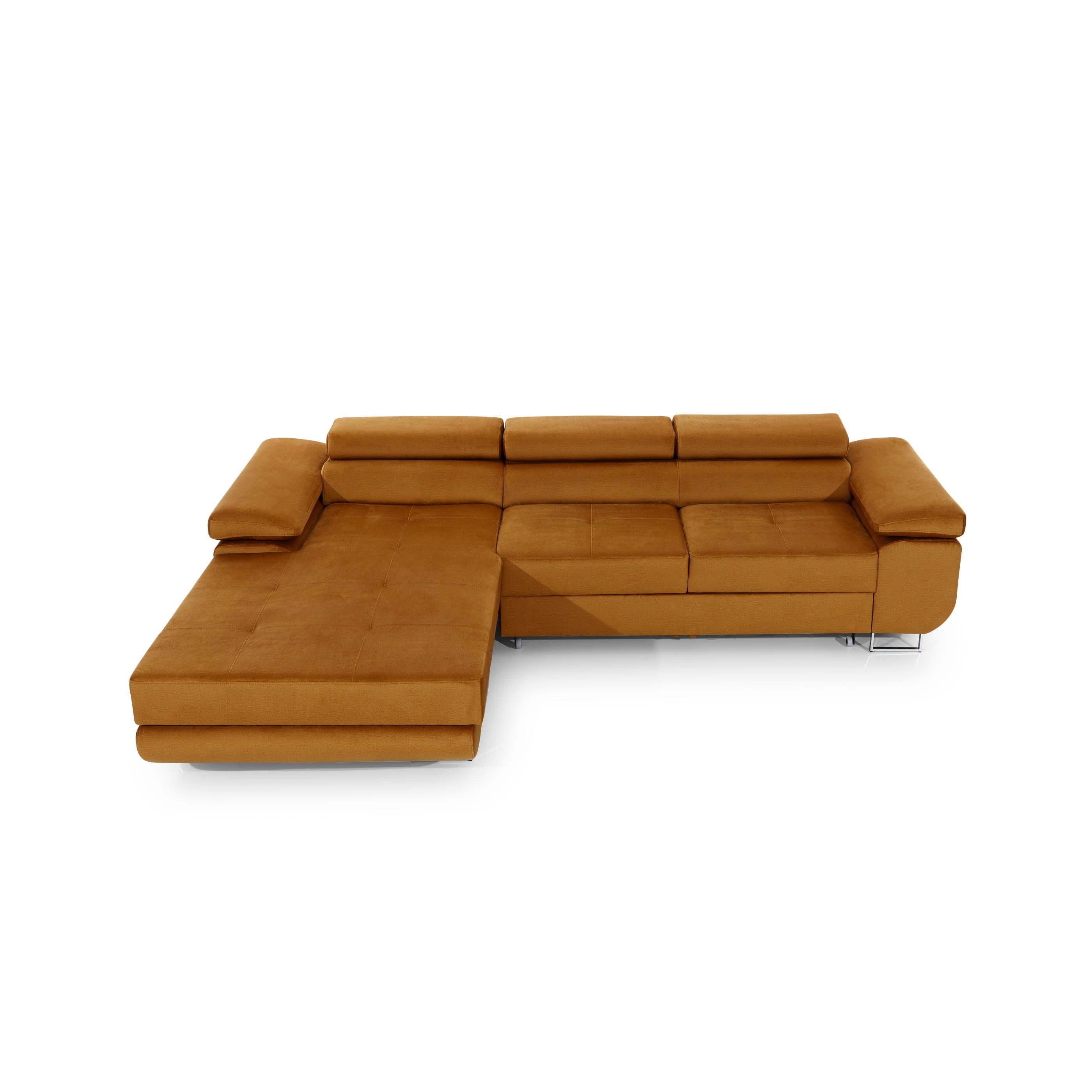 Coltar Extensibil Armandinio cu Lada de Depozitare, Sezlong pe Stanga, Tetiere Reglabile, Perne Incluse, l280xA205xH70-90 cm (8)