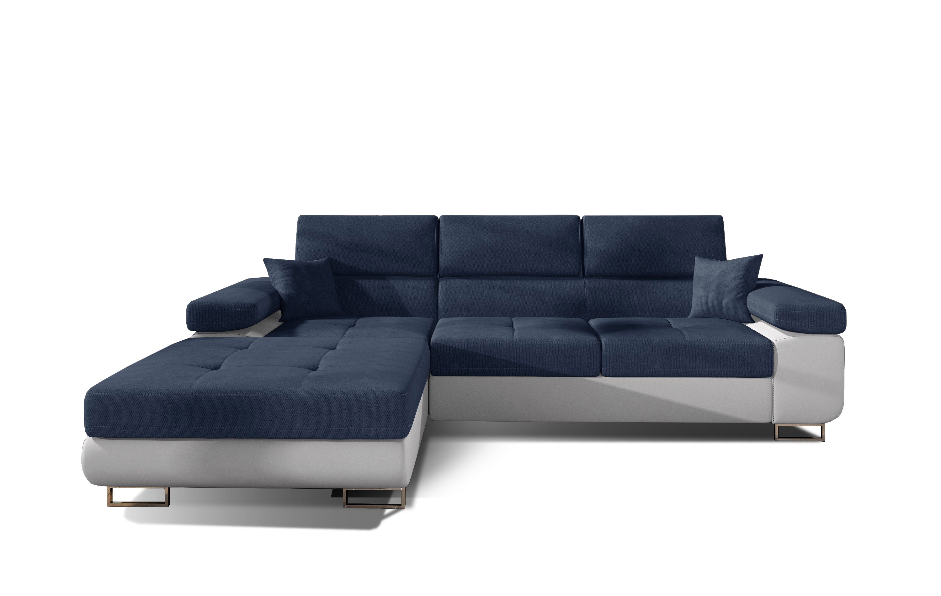 Coltar Extensibil Armandinio Duo cu Lada de Depozitare, Sezlong pe Stanga, Tetiere Reglabile, Perne Incluse, l280xA205xH70-90 cm (1)