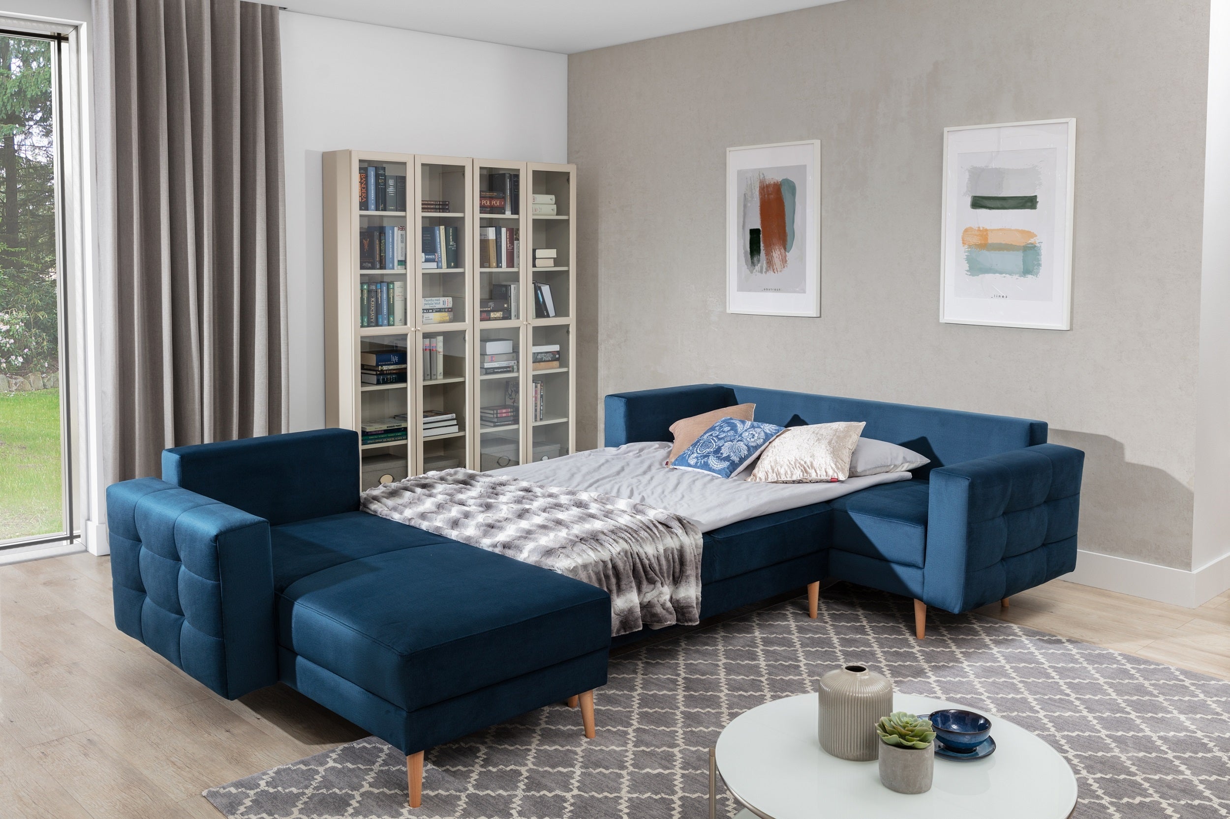 Coltar Extensibil Asgare U cu Lada de Depozitare, Sezlong Universal (pe Stanga sau pe Dreapta), Perne Incluse, l320xA202xH90 cm (2)